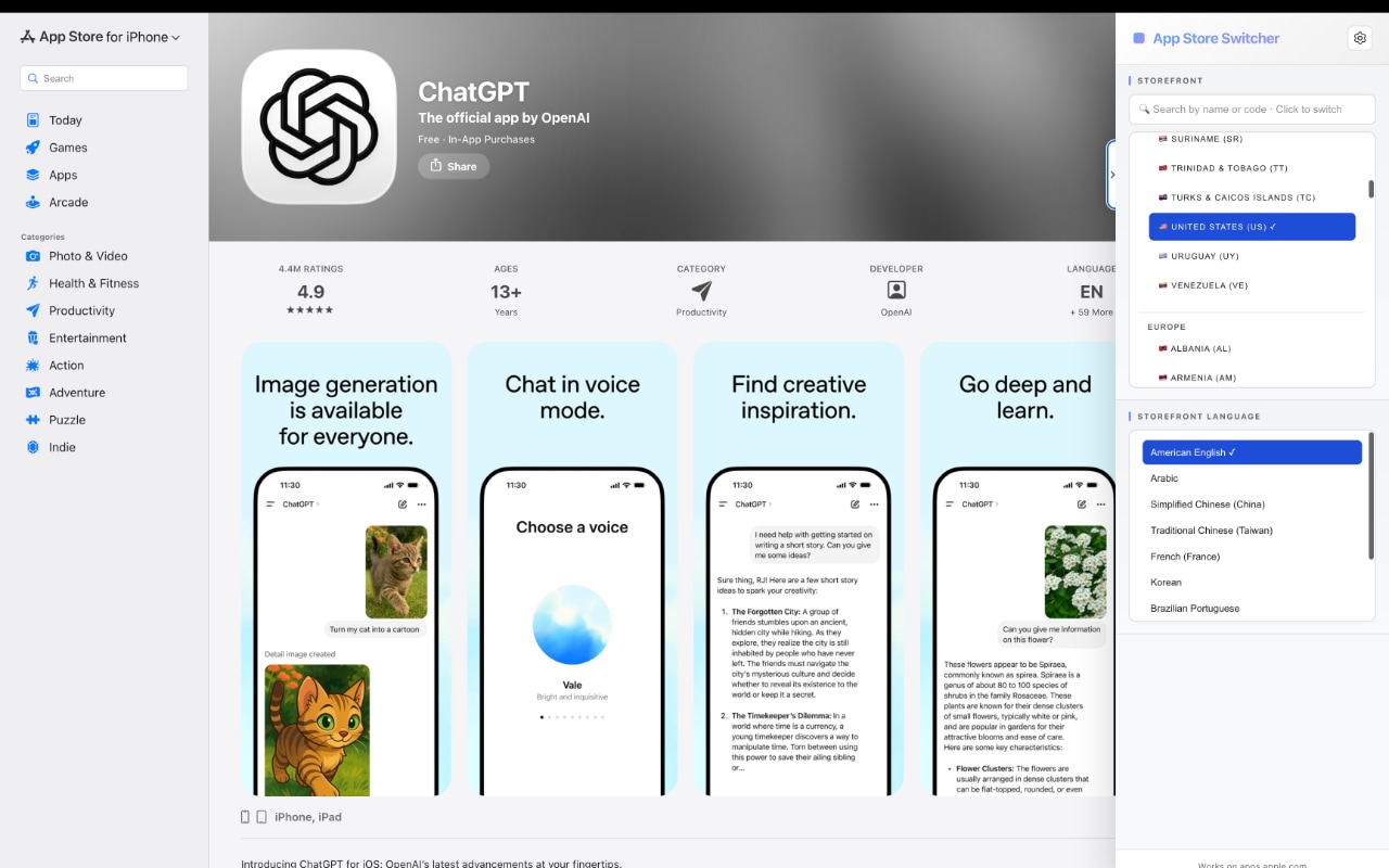 App Store Switcher screenshot 1